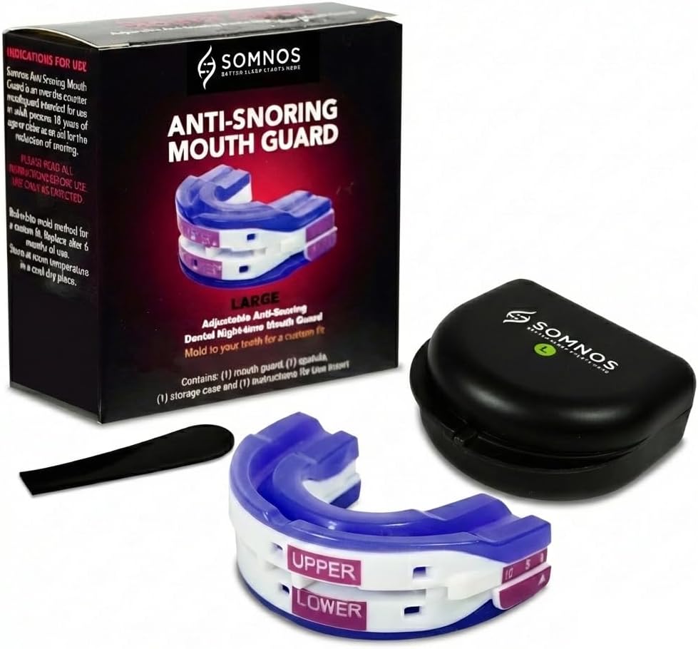 Somnos Anti Snore Mouthguard - Adjustable Sleep Mouth Guard for Snoring - Large Size